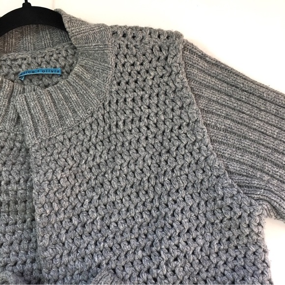 Alice + Olivia Gray Cashmere Wool Belted Cardigan Sweater - Picture 13 of 15